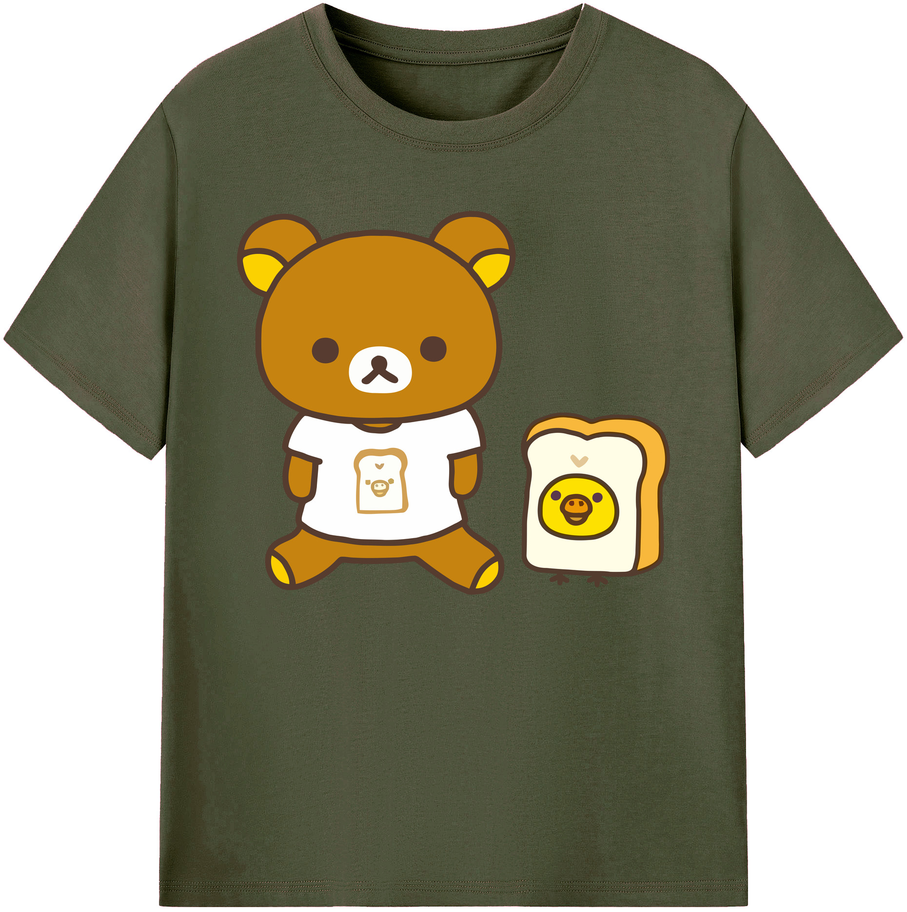 （画像用） リラックマ リラックマ キイロイトリ Rilakkuma Korilakkuma Kiiroitori 綿100％ メンズ半袖Tシャツ｜肌触りやわらか＆通気性